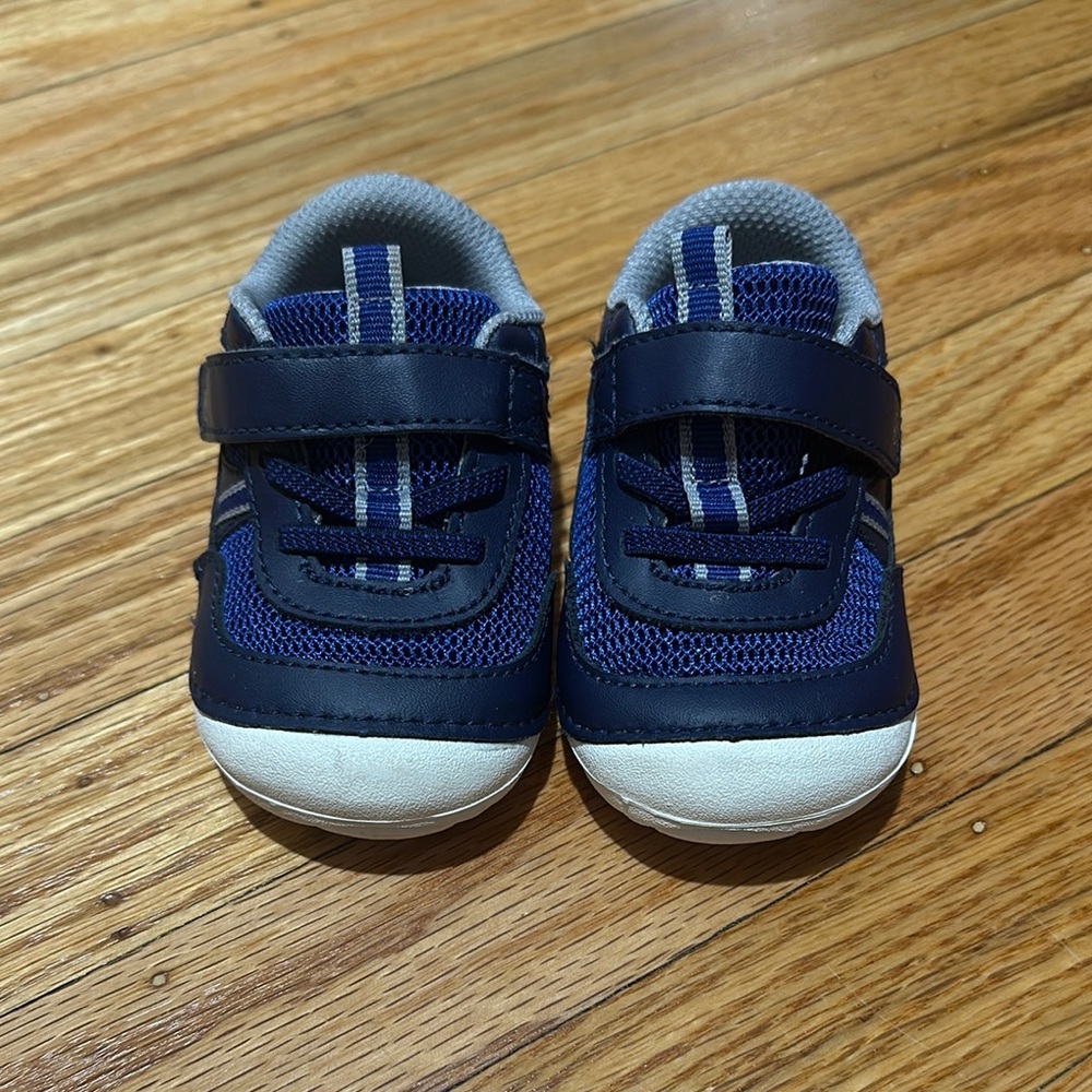 Stride Rite Blue and White Sneakers with Velcro Straps